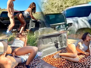 Caught By the Cops Fucking in the Truck Bed - Then Squirted So Fucking Much - M
