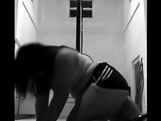 Pinay Pole Dancing with Heels and doing Aerial Hoops