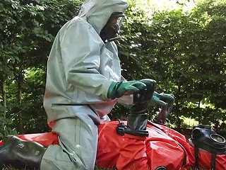 Rubber Suit Action for Chemical Hazardous Materials Part 2