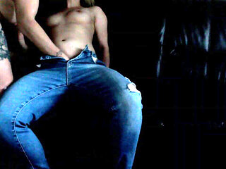 Girl and Boy Masturbation Time Through Jeans