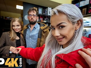 VIP4K. Me and Veronica Leal fucked a fake kinky king&rsquo_s chick Fibi Euro and played with his balls