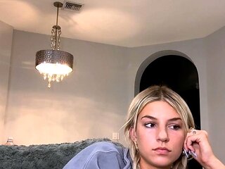 Curly Blonde Teen Records Solo Dildo Masturbation More at