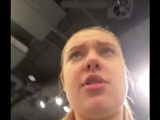 Creampie pussy. Squirting and fingering in public