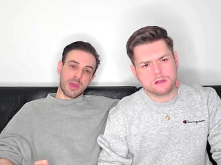 Hung Uncut Brotosh Lads Side by Side Masturbation