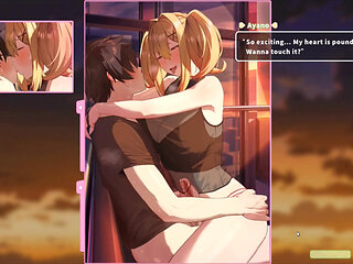 Hentai Game - Summer Clover - Ferris Wheel Sex - Fucking the Blonde on the Ferris Wheel