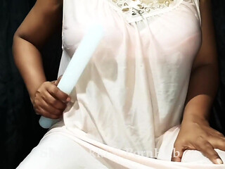 Mature Stepaunty Pleasure Her Self with Huge Dildo Cream Pie and Loud Moaning Lot of Pussy Juice