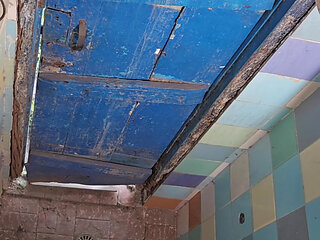 Two Construction Workers Making Out in the Company Bathroom.