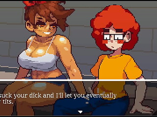 Gym Buddies [ HENTAI Game ] msucular girl love to suck my cock after training !