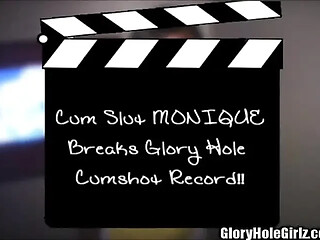 Nasty black cutie swallows and gets fucked at the glory hole