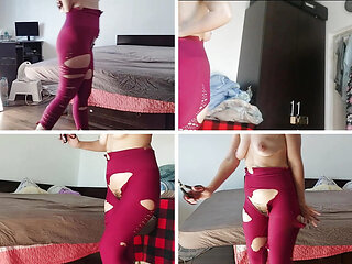 Amateur wife dancing naked at home