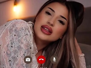 Hot amateur busty brunette masturbate in webcam