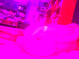 Sissy plays with his dildo in his huge ass