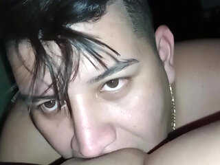my cuckold hubby licks all my clitoris before fucking me in misionary after i got fucked by my young stud