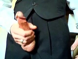 Amateur Daddy Stroking Hard in a Suit