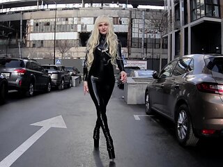 Blonde exciting outdoor masturbation