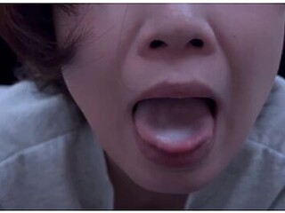 Eager for his cum, she takes a greedy blowjob