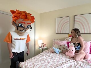 Aspen Woods' Masturbation Teases boyfriend to a Cum-on-Tits Taboo Climax!