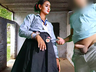 indian First day newly student . desi beautiful girl sex with CLASSMATES in classroom
