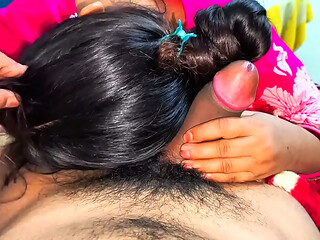 Cute indian girl giving his best blow job