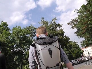 Hung Stud Shells Small-Tits Tourist with Quick Cash for Home Fuck