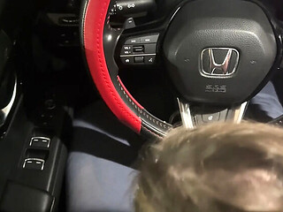 Ishu sucks his warm cock in snowy parking lot