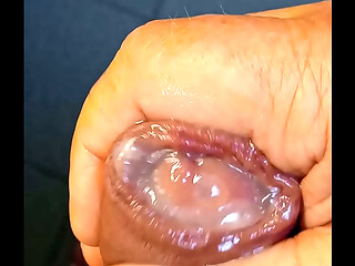 Closeup slowly cumming