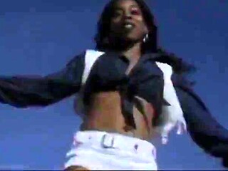 Ultra-cute ultra-cute coloured cheerleader gets black wood inwards her cock-squeezing pusssy
