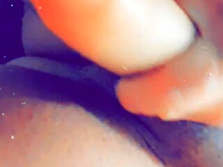Lonely blonde with big boobs gets her clit and pussy licked by herself