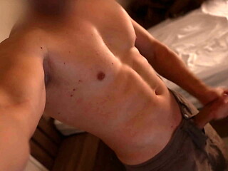 Hot guy cums all over without even taking off his shorts