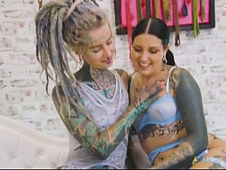 Tattooed alt lesbians explore pussy and hole fistings
