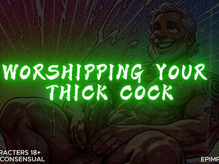 Male Moaning and Admiring Thick Cock