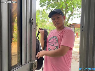 Home delivery and casual fuck with stranger.