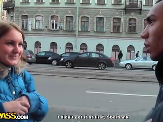 Crazy public fuck with a busty blonde