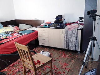 Amateur Wife Having Fun with Roses. Sexy Mom Cleans with the Vacuum Cleaner.