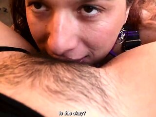 Blonde and brunette lesbians licking and sucking pussy