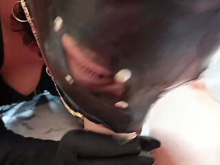 MILF Blowjob with Condom and Cumshot POV