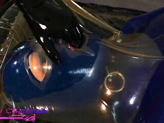Miss Maskerade gets bound in full latex vacbed