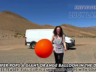 &quot_Vanlifer Pops A Giant Orange Balloon in the Desert&quot_