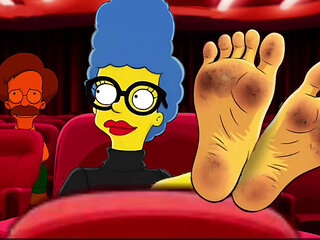 Tarantino Parody. Once Upon Time a... Housewife Mrs Sinpsom Teases with Dirty Feet. Cartoon Foot Fetish