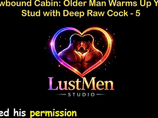 English Audio Gay Sex Story - Snowbound Cabin Older Man Warms up Young Stud with Deep Raw Cock - Part 5