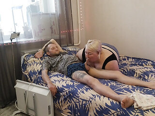 Mother-in-law sucks my dick until I cum in her mouth with hot thick cum