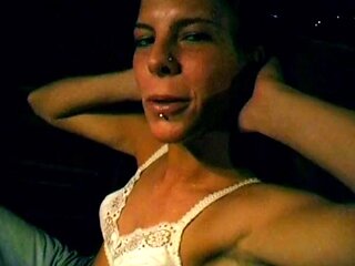 A slim German babe adores riding a cock in the car