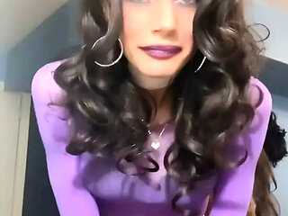 Transparent Purple Top with Purple Stockings