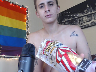 ASMR funnel cake flavored popcorn