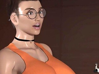 Blonde PAWG seduced by her muscular trans boss