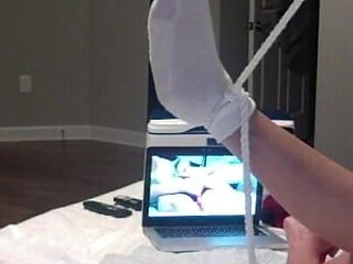 Hot Mature Granny Masturbates While Hubby Watches Strokes His Cock