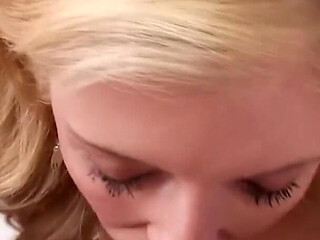 Slim teen Emily Kae POV deepthroat blowjob facial