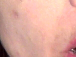 Deep Throat to a Super Long Strip of Blue Lights