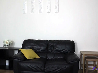 Hot British MILF Is Stockings and Fucking Glass Dildo