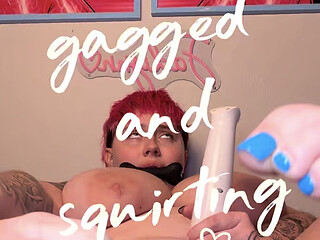 BBW Bit Gagged Solo Masturbation and Squirting